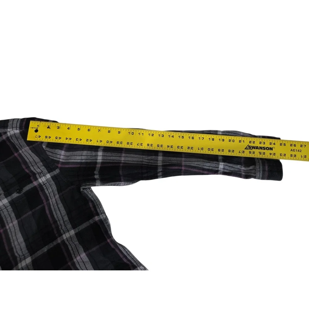 The‎ North Face Mens Large Plaid Flannel Button Down Shirt Grey Purple